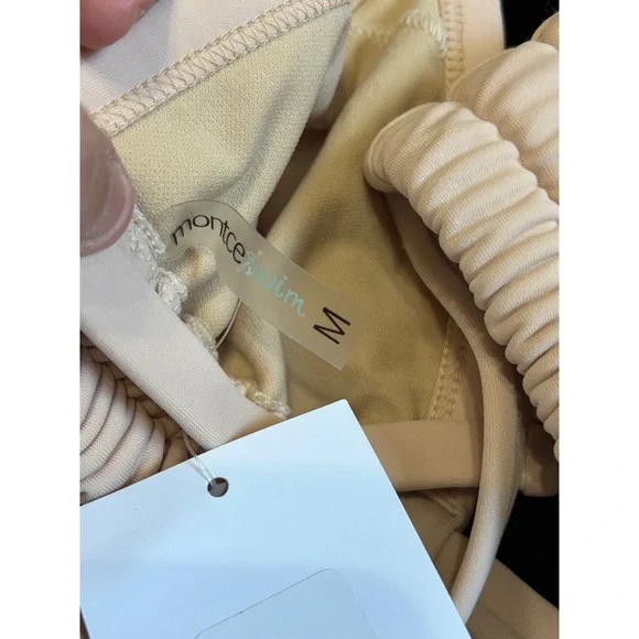 Montce Swim Sphynx Braided Bikini Top Bottom Tan Medium - Picture 9 of 9